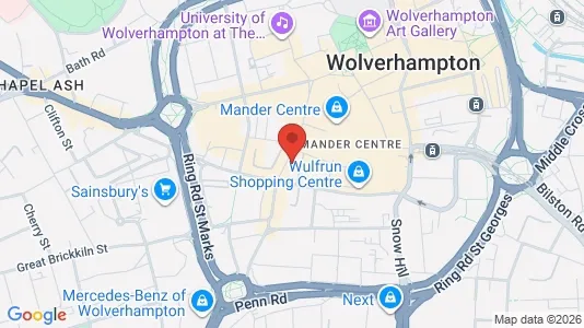 Apartments for rent i Wolverhampton - West Midlands - kort over placeringen