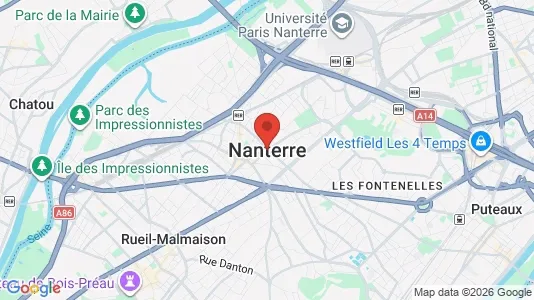 Houses for rent i Nanterre - kort over placeringen