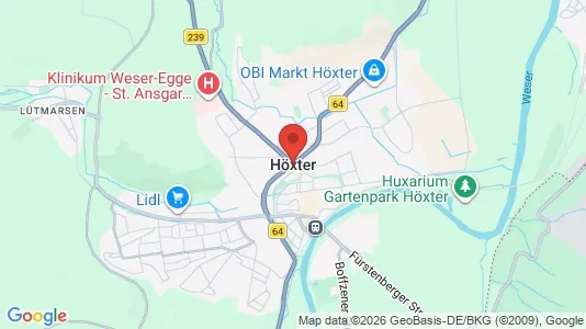 Apartments for rent i Höxter - kort over placeringen