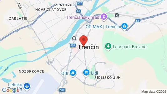 Apartments for rent i Trenčín - kort over placeringen