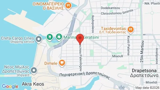 Apartments for rent i Keratsini-Drapetsona - kort over placeringen