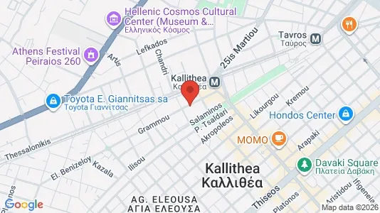 Apartments for rent i Kallithea - kort over placeringen