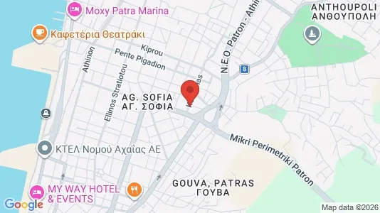 Apartments for rent i Patras - kort over placeringen