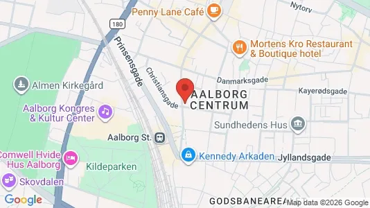 Apartments for rent i Aalborg Center - kort over placeringen