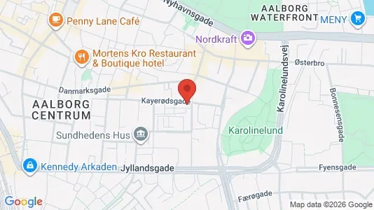 Apartments for rent i Aalborg Center - kort over placeringen