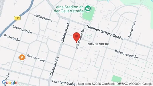 Apartments for rent i Chemnitz - kort over placeringen