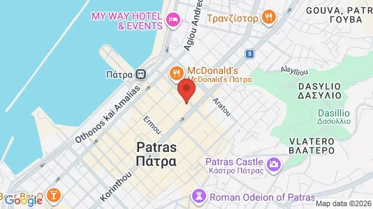 Apartments for rent i Patras - kort over placeringen