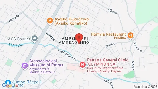 Apartments for rent i Patras - kort over placeringen