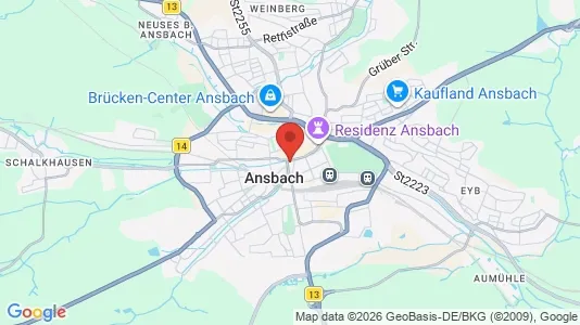 Apartments for rent i Ansbach - kort over placeringen