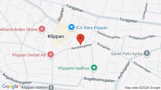 Apartments for rent i Klippan - kort over placeringen