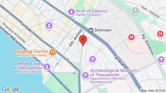 Apartments for rent i Thessaloniki - kort over placeringen