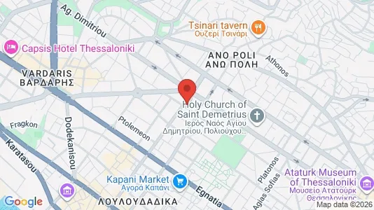 Apartments for rent i Thessaloniki - kort over placeringen