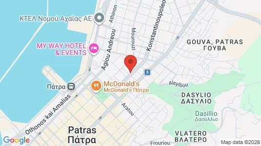 Apartments for rent i Patras - kort over placeringen