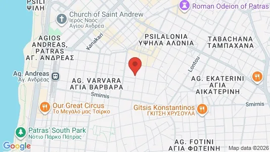 Apartments for rent i Patras - kort over placeringen