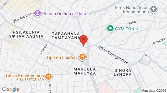 Apartments for rent i Patras - kort over placeringen
