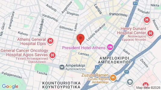 Apartments for rent i Athens Ampelokipoi - kort over placeringen