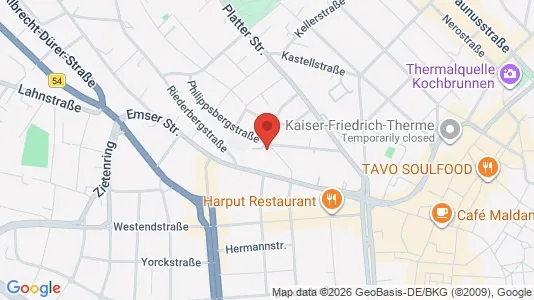 Apartments for rent i Wiesbaden - kort over placeringen