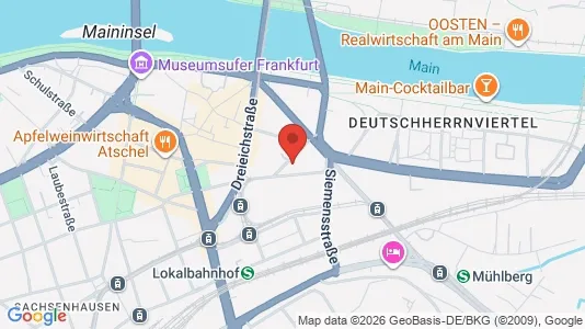 Apartments for rent i Frankfurt Süd - kort over placeringen