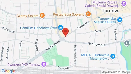 Apartments for rent i Tarnów - kort over placeringen