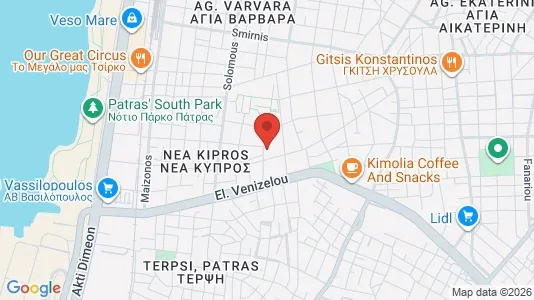 Apartments for rent i Patras - kort over placeringen