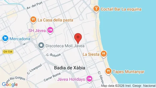 Apartments for rent i Jávea/Xàbia - kort over placeringen