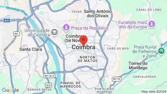 Apartments for rent i Coimbra - kort over placeringen