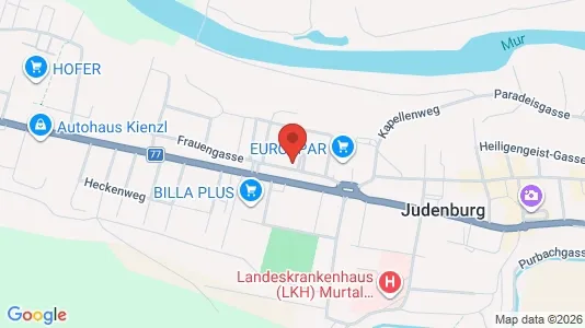 Apartments for rent i Judenburg - kort over placeringen