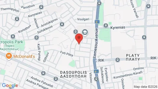 Apartments for rent i Nicosia Strovolos - kort over placeringen