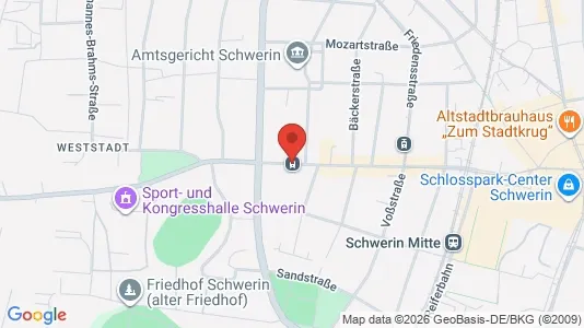 Apartments for rent i Schwerin - kort over placeringen