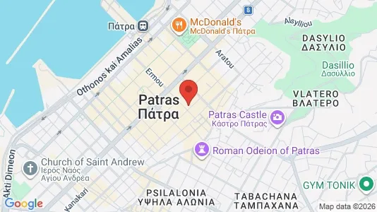 Apartments for rent i Patras - kort over placeringen