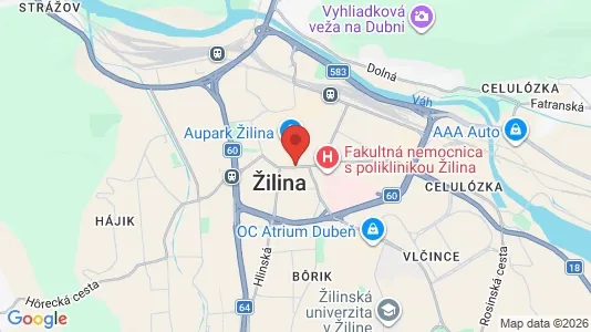 Apartments for rent i Žilina - kort over placeringen