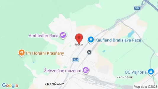 Apartments for rent i Bratislava Rača - kort over placeringen