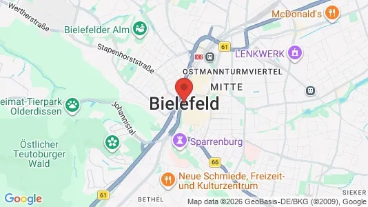 Houses for rent i Bielefeld - kort over placeringen