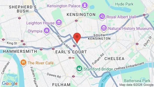Houses for rent i London SW5 - kort over placeringen
