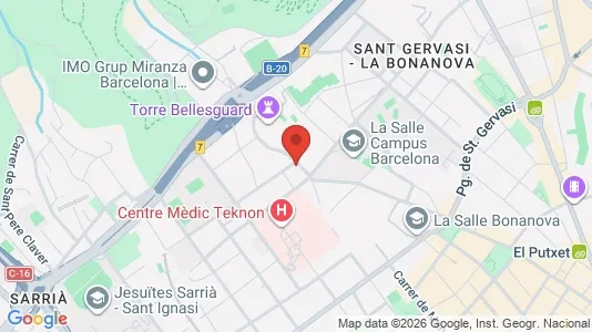 Apartments for rent i Barcelona Sarrià-St. Gervasi - kort over placeringen
