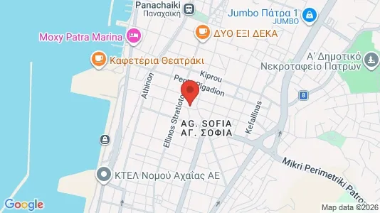Apartments for rent i Patras - kort over placeringen