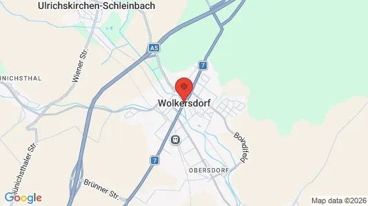 Apartments for rent i Wolkersdorf im Weinviertel - kort over placeringen