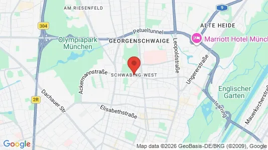 Apartments for rent i Munich Schwabing-West - kort over placeringen