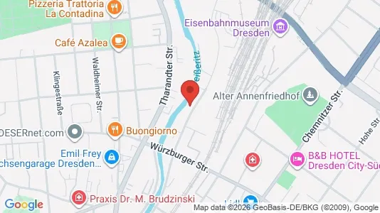 Apartments for rent i Dresden - kort over placeringen