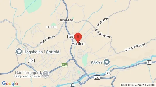 Houses for rent i Halden - kort over placeringen