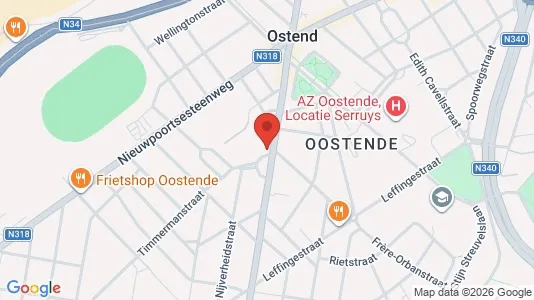 Apartments for rent i Oostende - kort over placeringen
