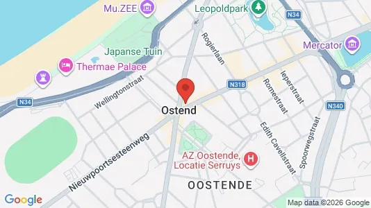 Apartments for rent i Oostende - kort over placeringen