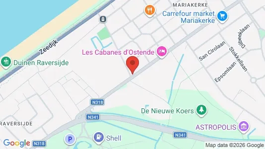 Apartments for rent i Oostende - kort over placeringen
