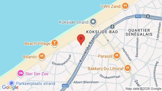 Apartments for rent i Koksijde - kort over placeringen