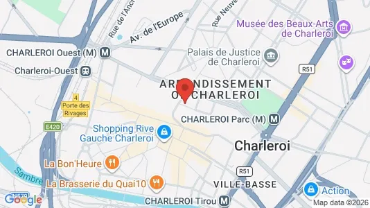 Apartments for rent i Charleroi - kort over placeringen