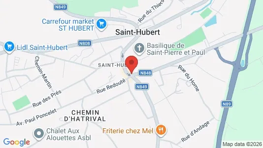 Apartments for rent i Saint-Hubert - kort over placeringen