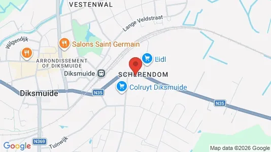 Apartments for rent i Diksmuide - kort over placeringen
