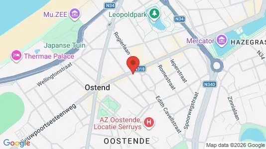 Apartments for rent i Oostende - kort over placeringen