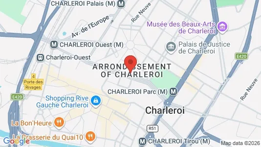 Apartments for rent i Charleroi - kort over placeringen