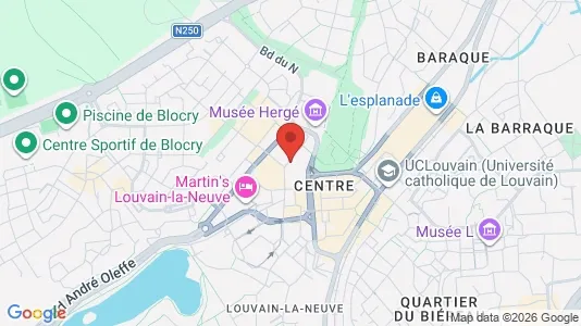 Apartments for rent i Ottignies-Louvain-la-Neuve - kort over placeringen